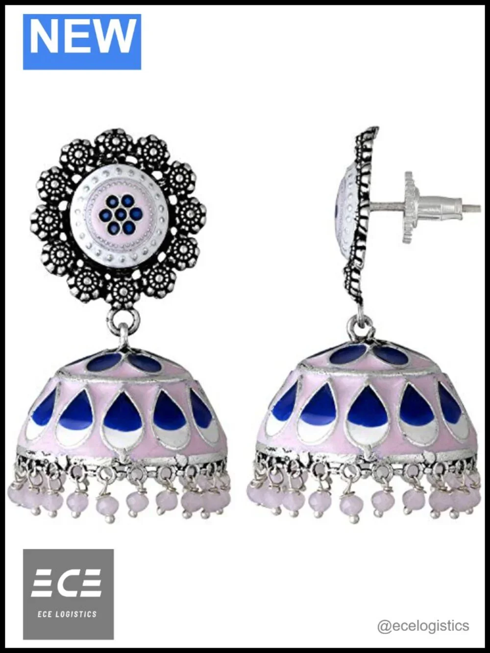 Oxidized Jhumki Earrings Set Indian Ethnic Wedding Fashion Jewelry